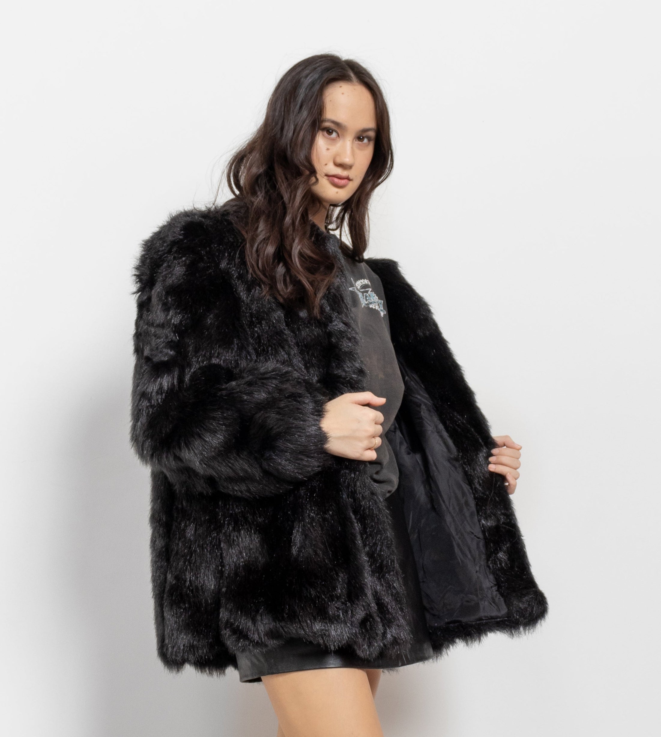 ジャケット・アウター vintage fake fur long coat Iconic Vintage 80s Fox Fur Coat Oversized Y2K Berlin Coat