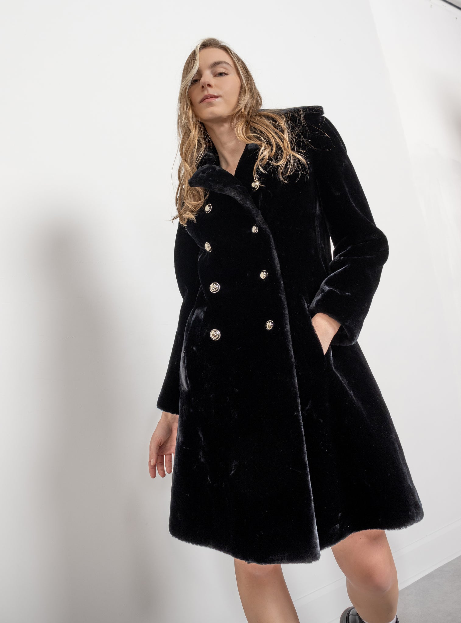 Faux Fur Trench