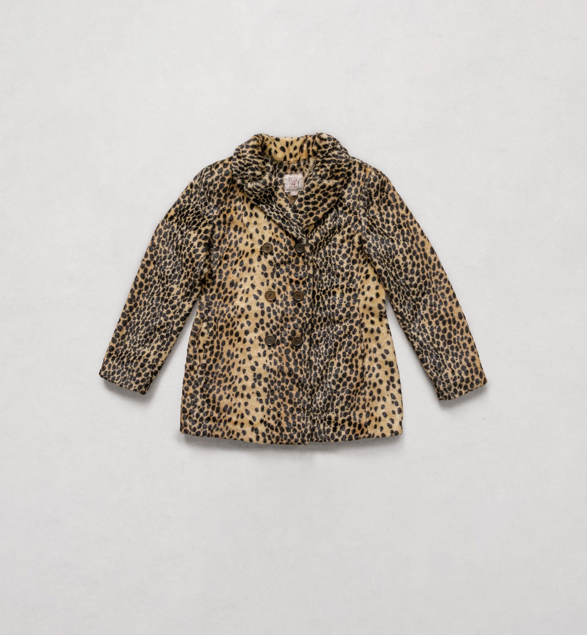 Leopard print coat on a light gray background