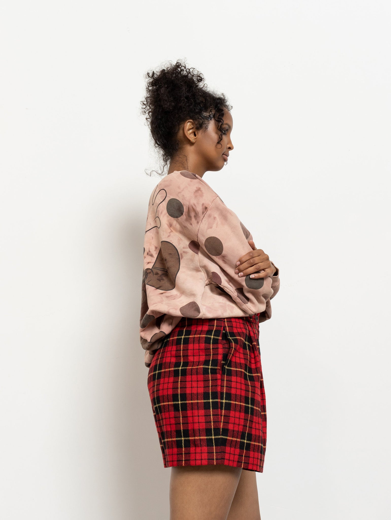 Plaid Wool Pleats
