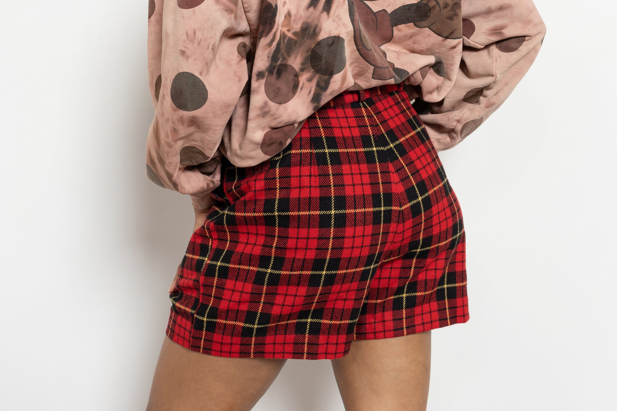 Plaid Wool Pleats