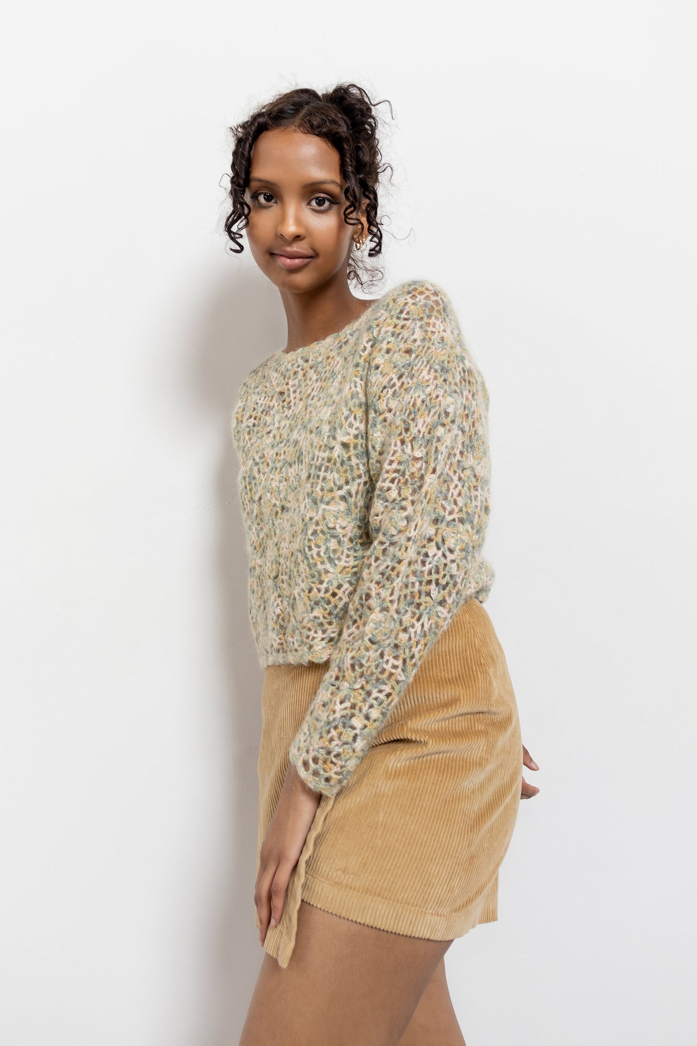 Cropped Floral Mohair