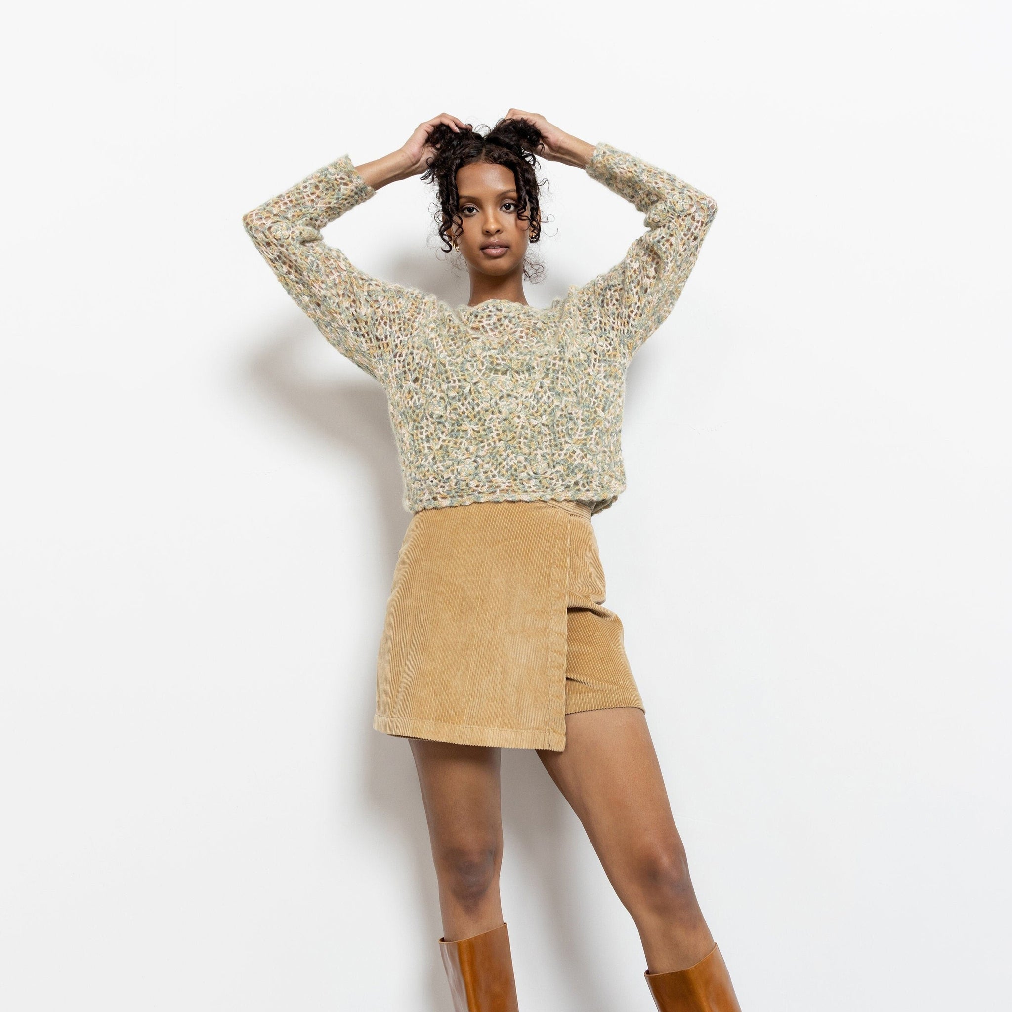 Cropped Floral Mohair