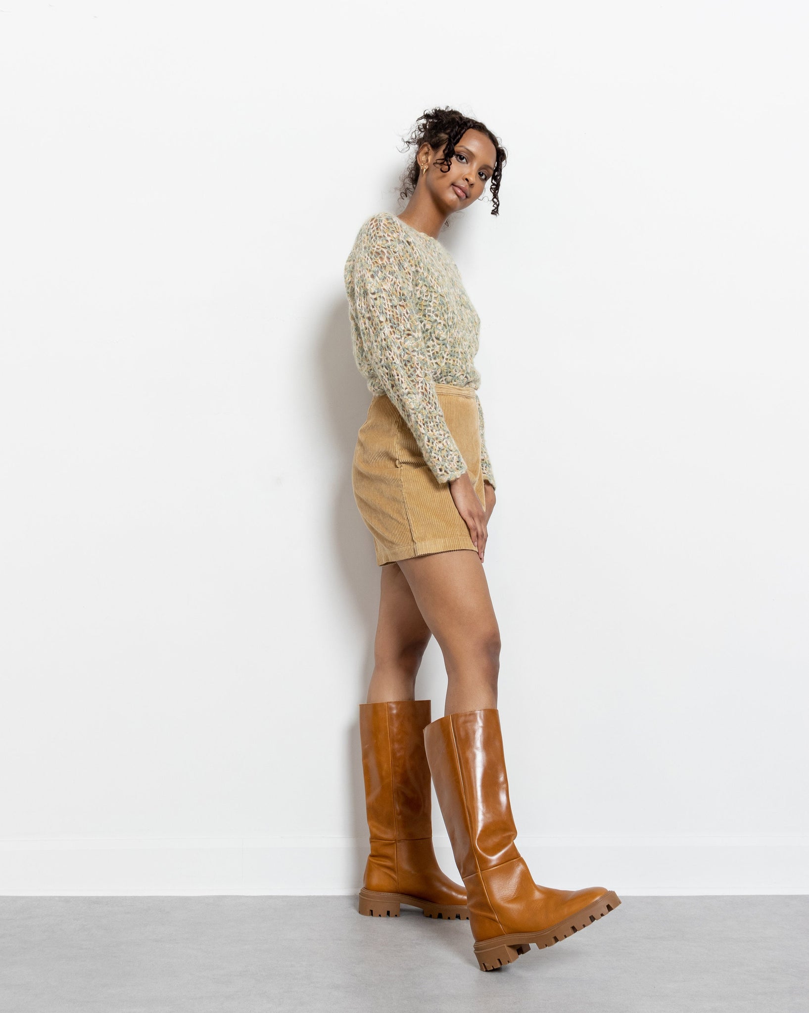 Cropped Floral Mohair