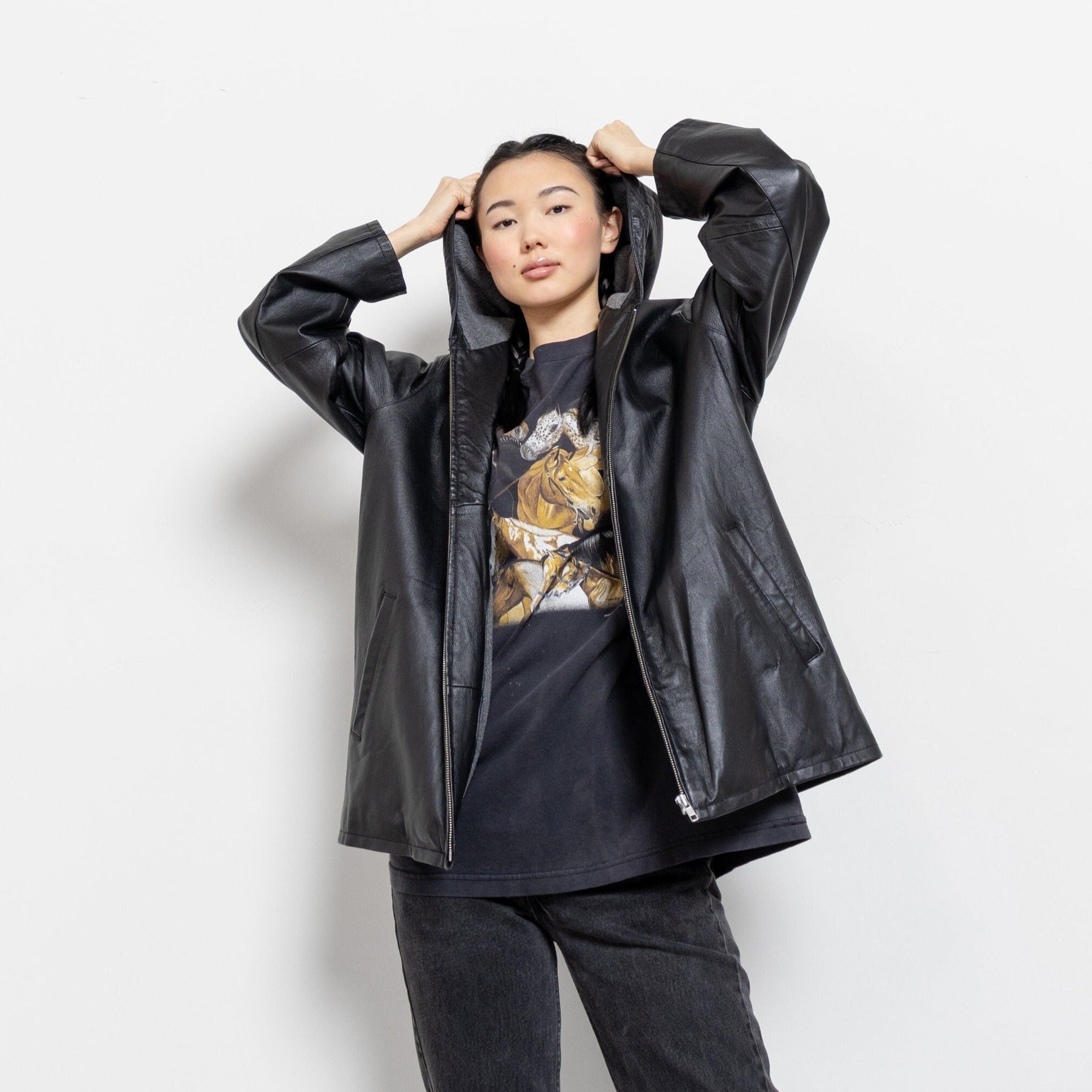 Hooded Leather