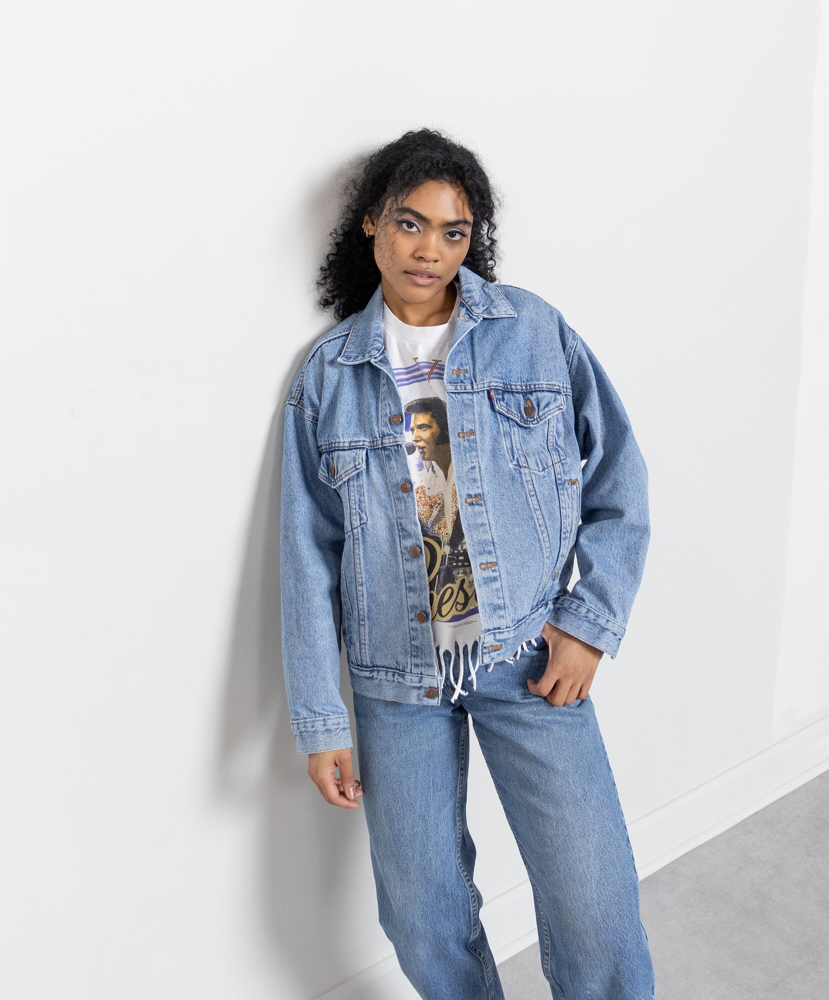 Vintage levi's oversized denim hot sale jacket