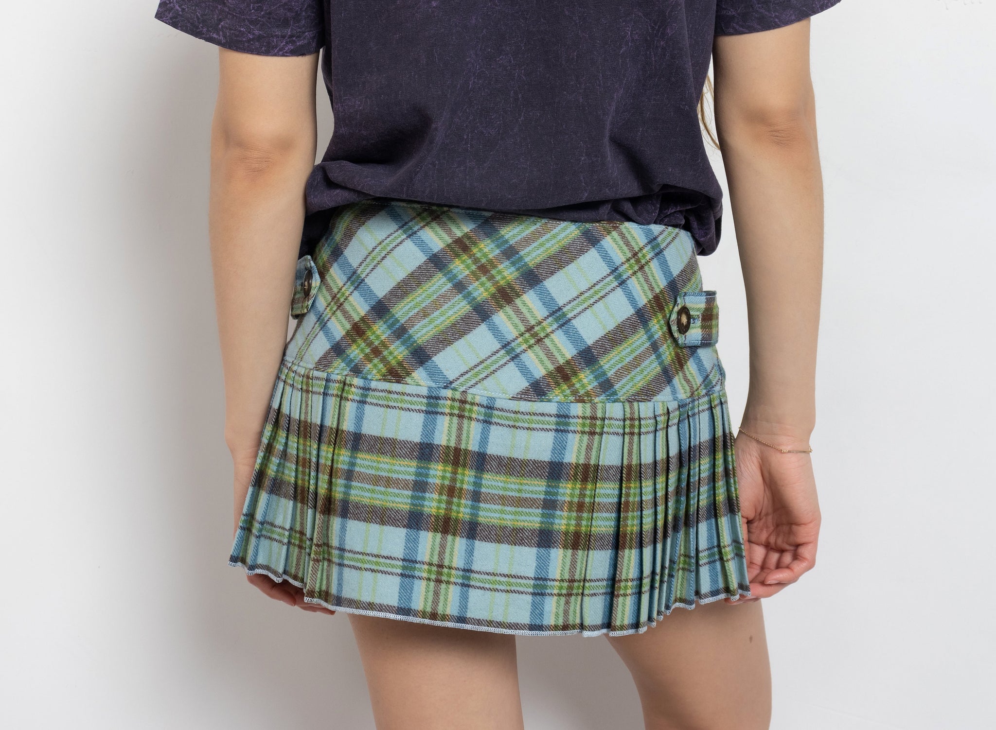 Low Rise Plaid Wool Pleated Mini Better Stay Together