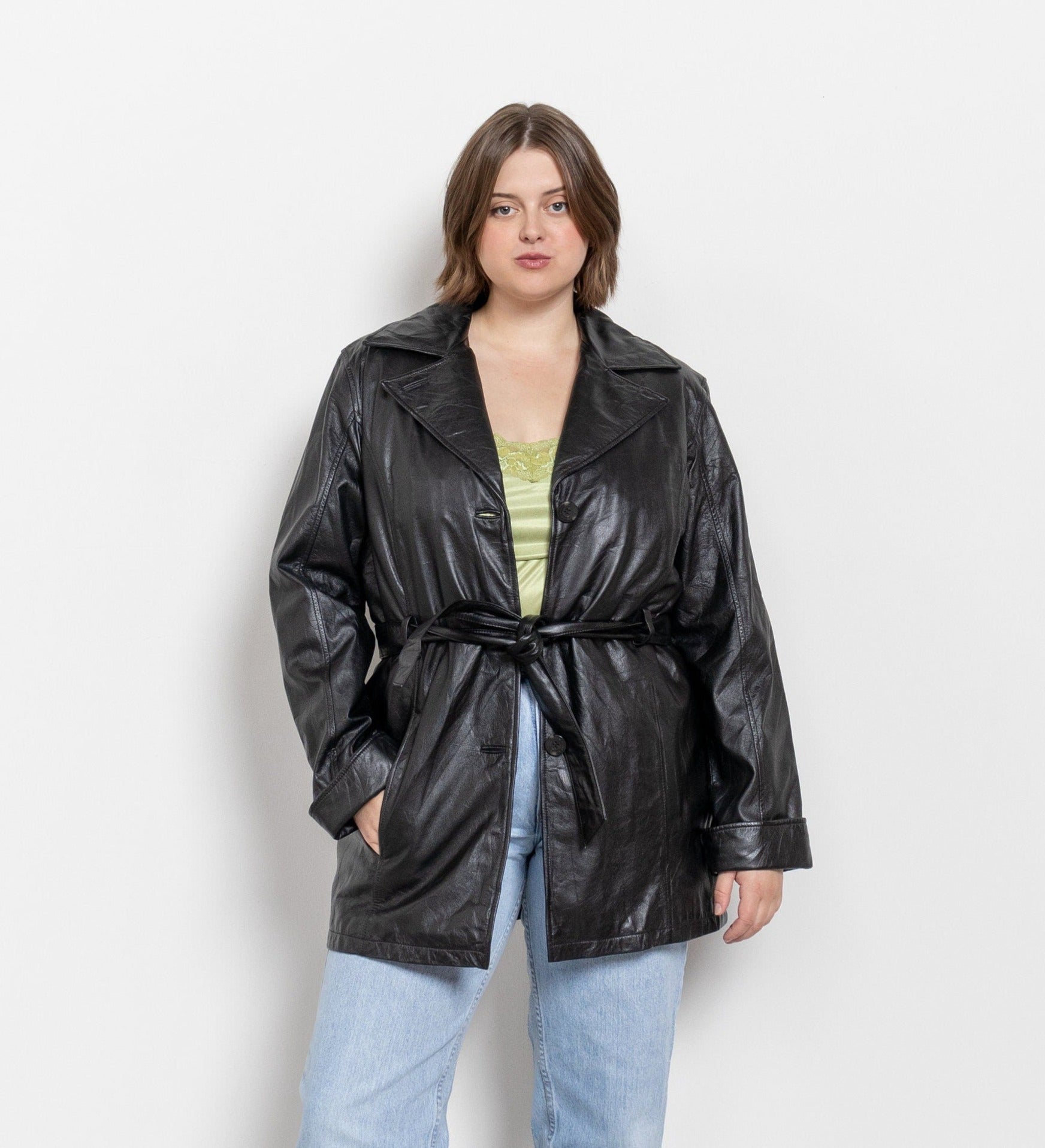 Wilson leather plus size coats top