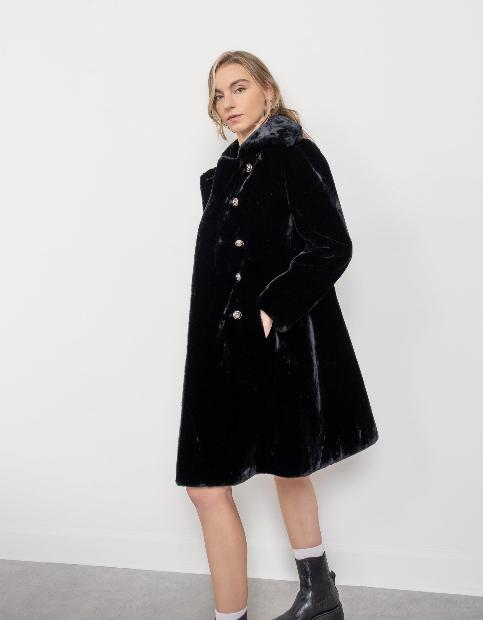 Faux Fur Trench