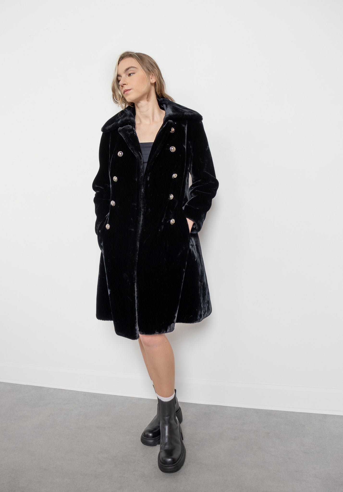 Faux Fur Trench