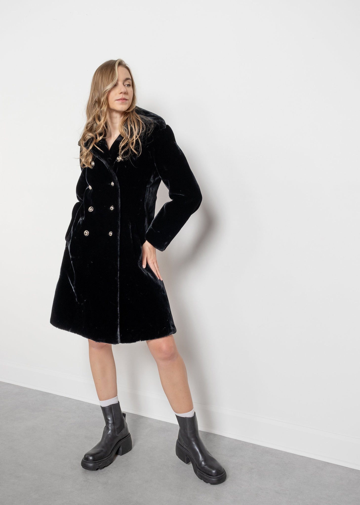 Faux Fur Trench