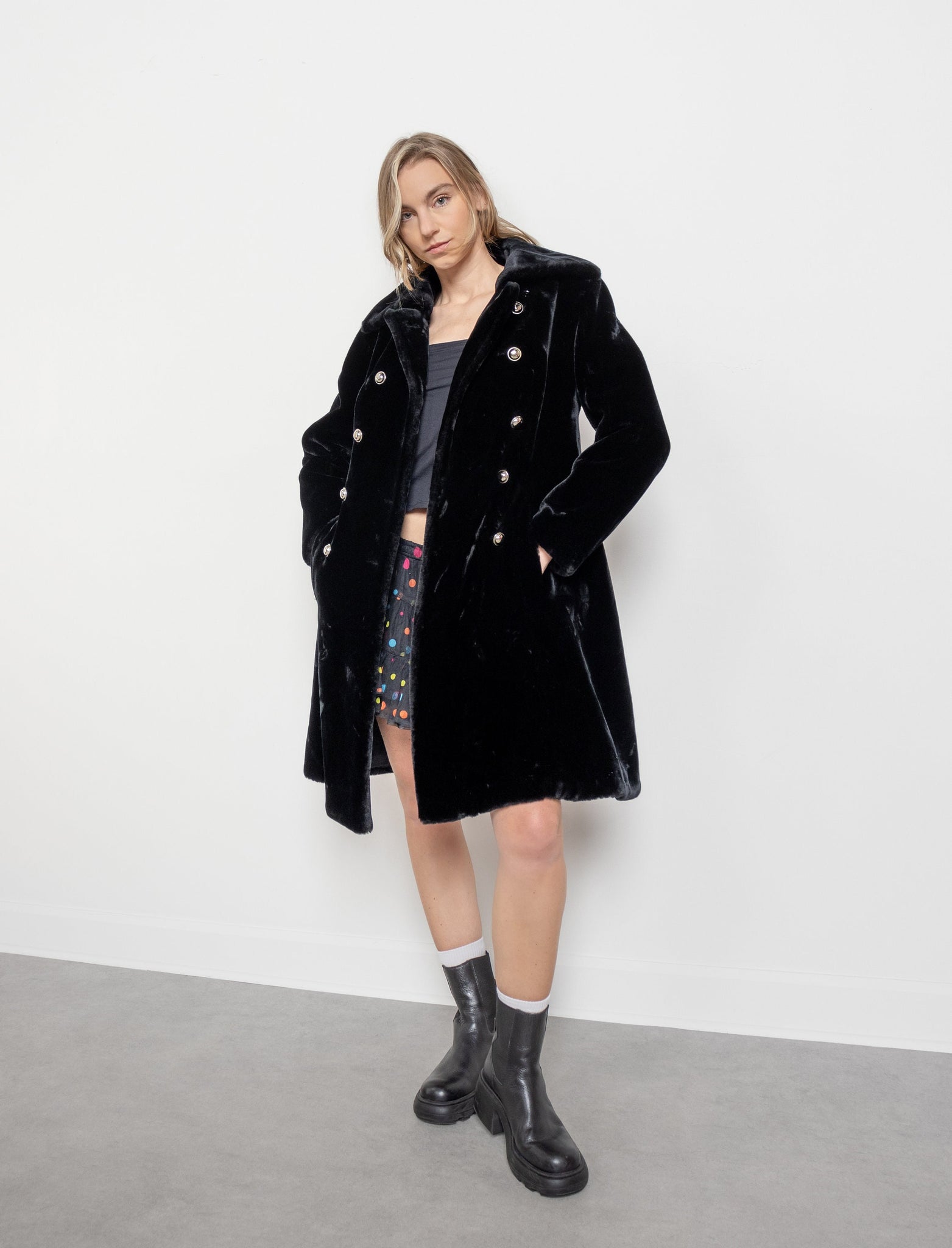 Faux Fur Trench